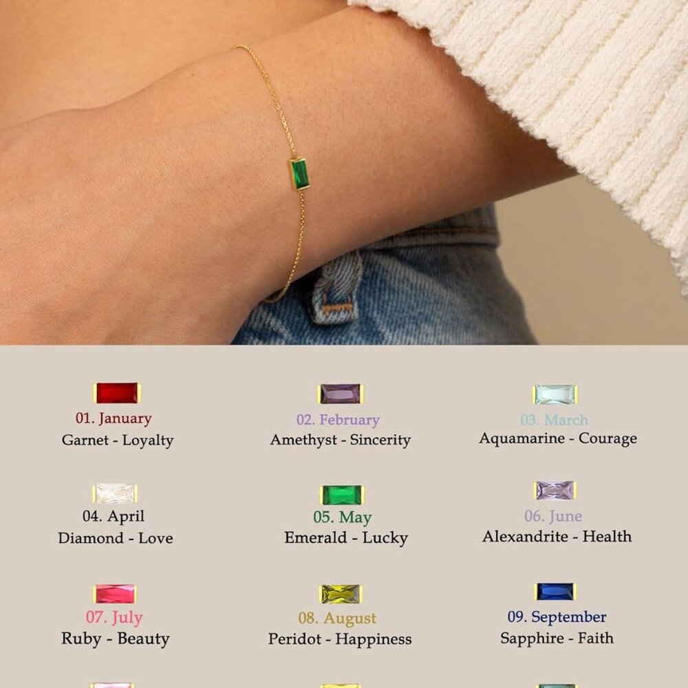 Trendy Stackable Birthstone Bracelets - Dainty 14… - image 3